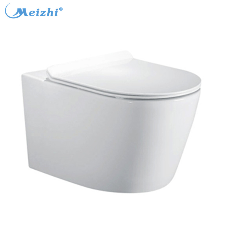 Easy-cleaning Space-saving design bathroom ceramic wall hung toilet rimless