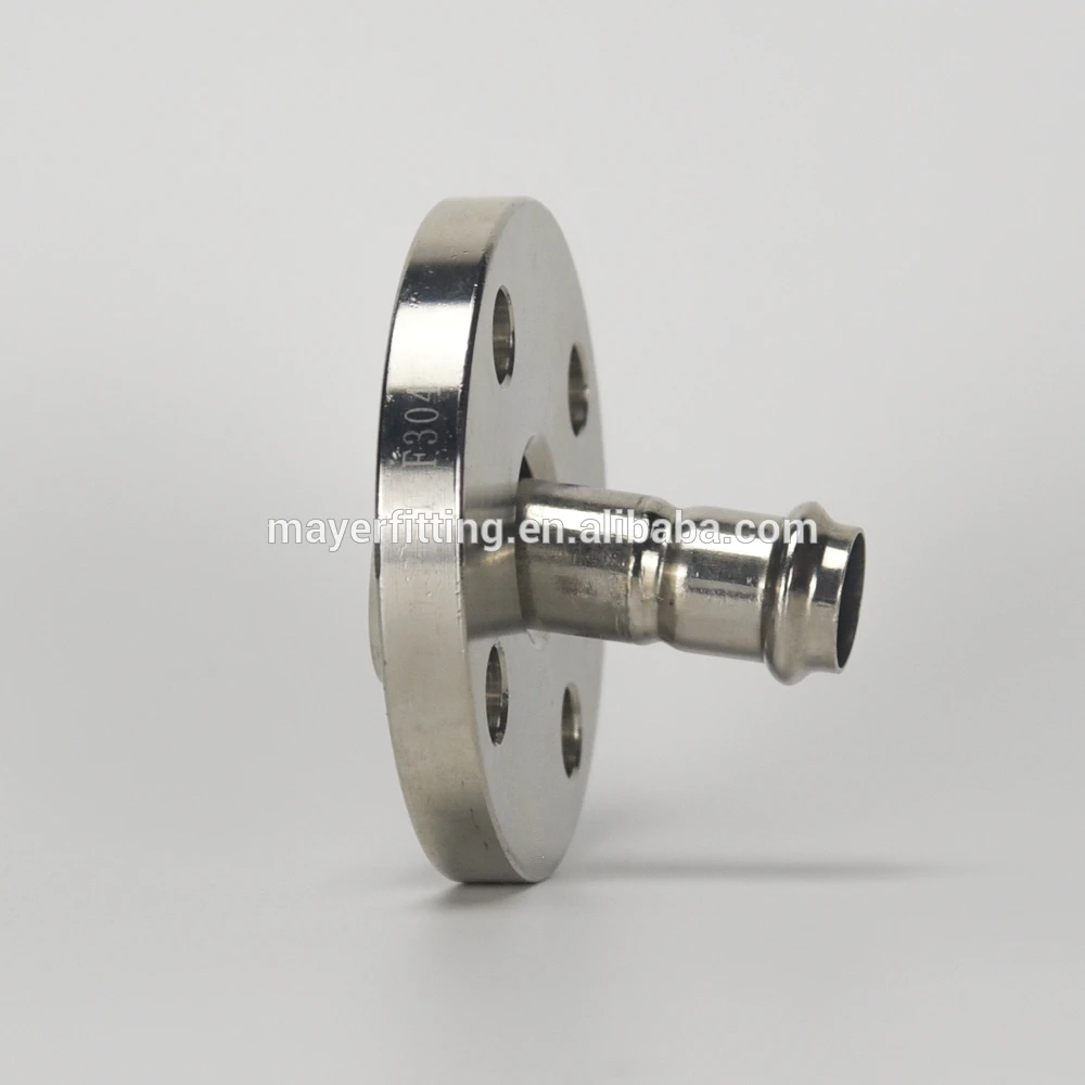 welded neck flange connector with press end DN20 stainless steel 304