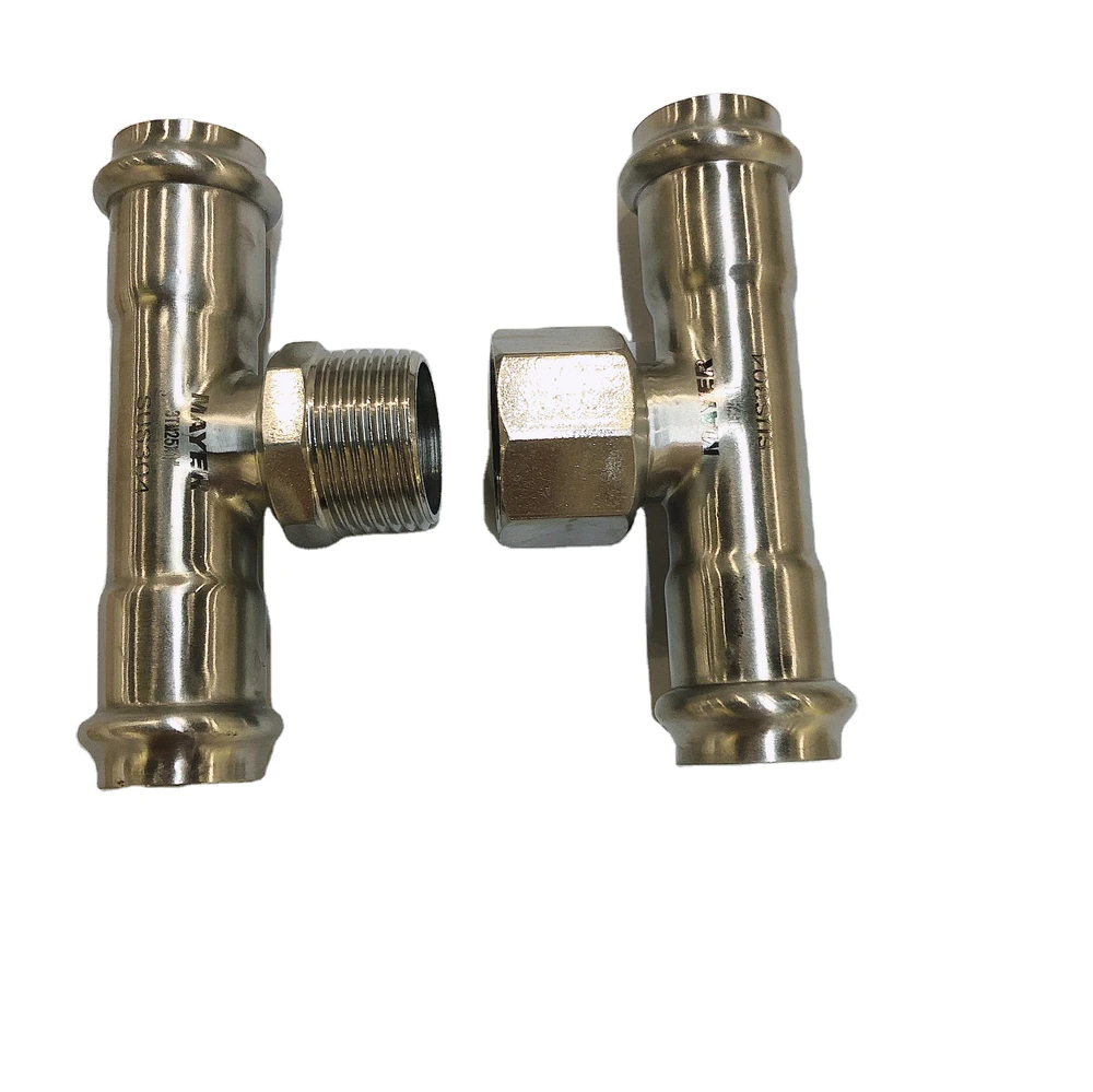 304/316L high quality hydraulic plumbing pipe fitting tee thread fitting