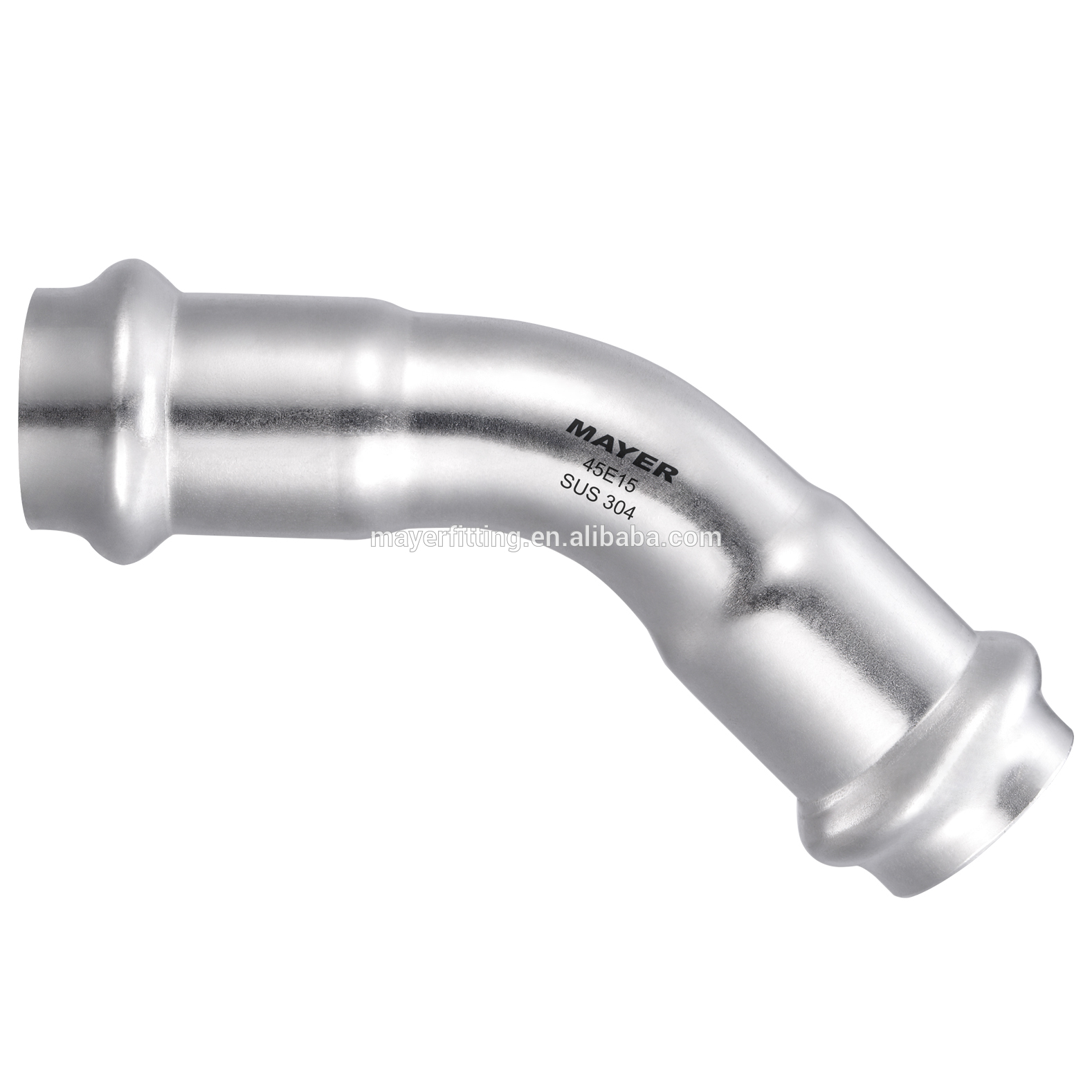 china factory direct sales 304/316l stainless steel fitting 45 degree elbow/bend V profile