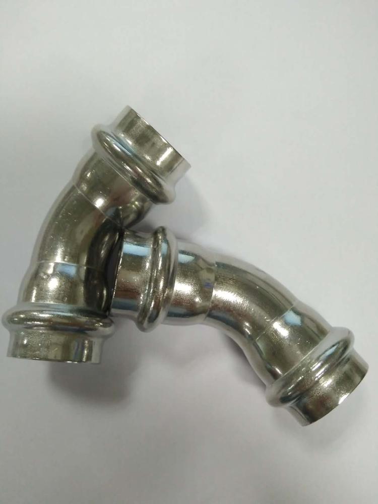 Double Crimping Elbow 45 degree press fitting for stainless steel