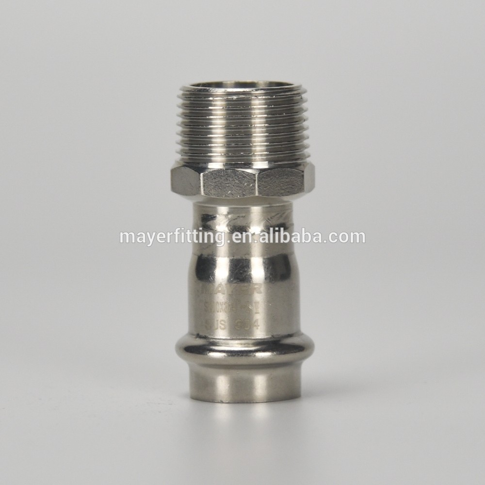 Stainless Steel Pipe Fitting Male Adaptor V Type DVGW Fitting for Solar System