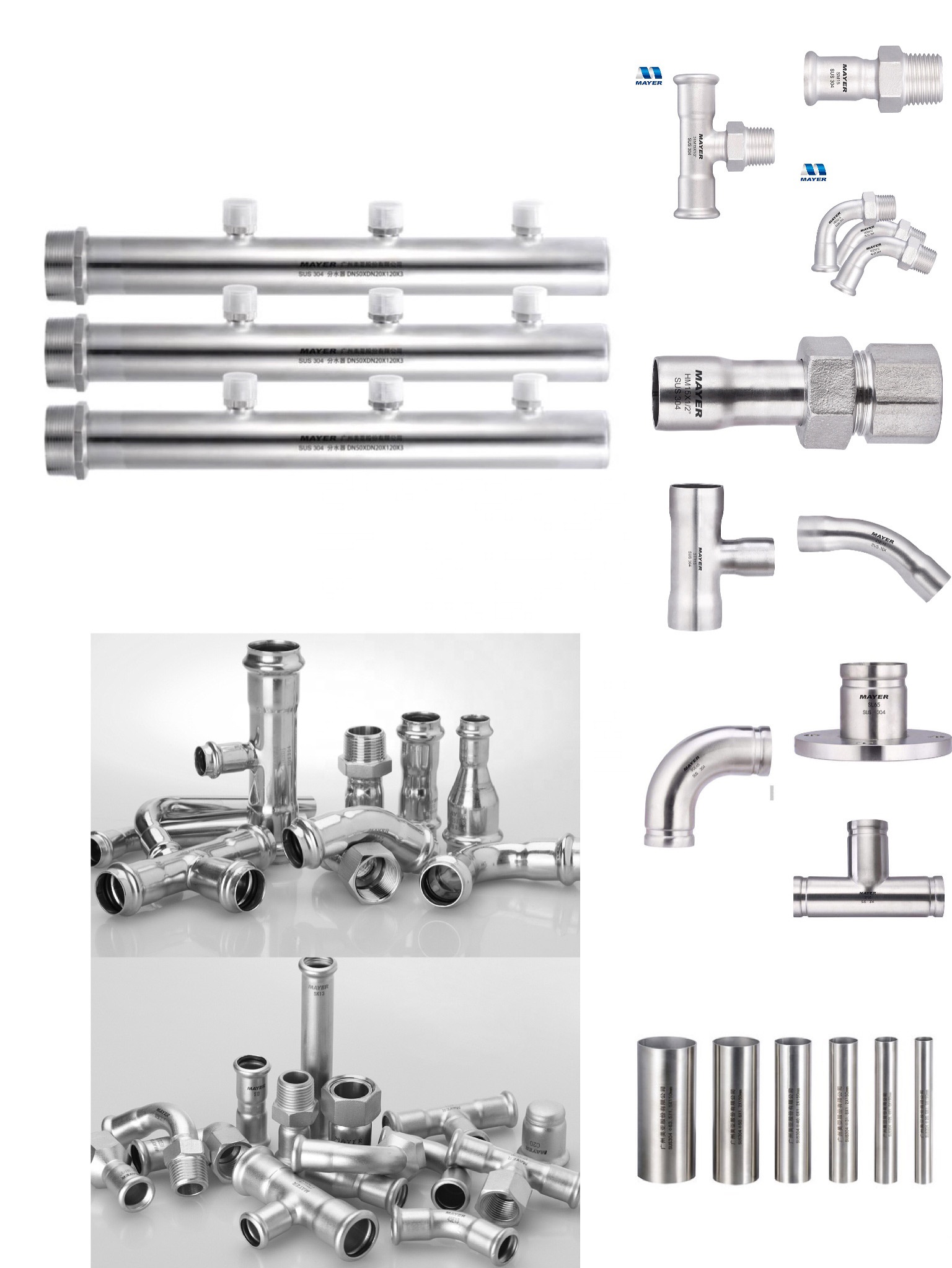 wholesale stainless steel press pipe fitting-equal couplings V profile adaptor