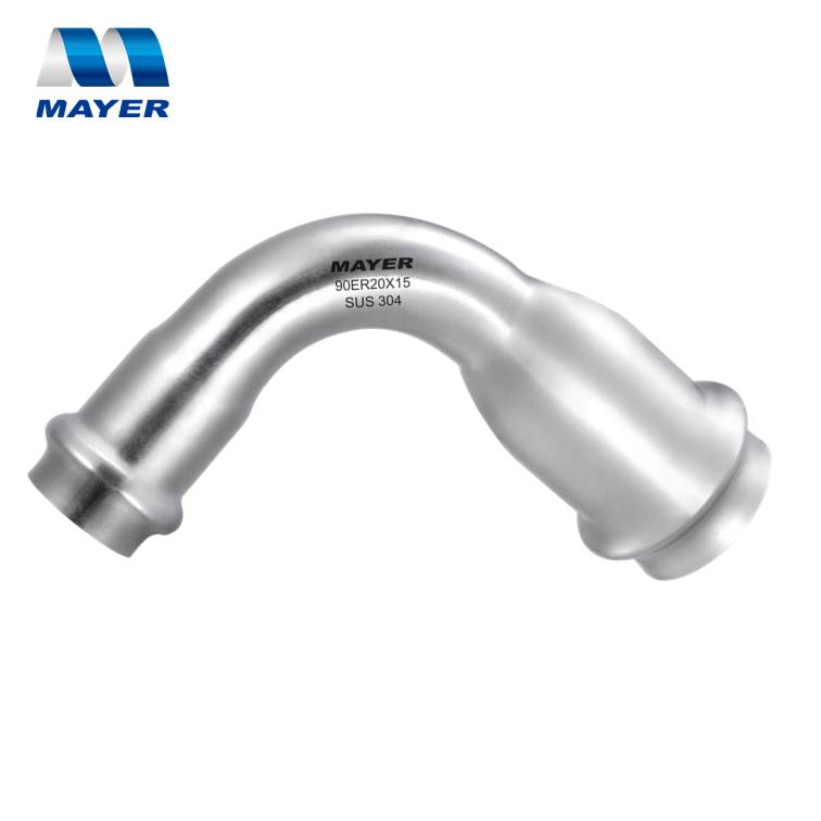 Stainless Steel V Type Press Pipe fitting Reducing ELbow 90 deg