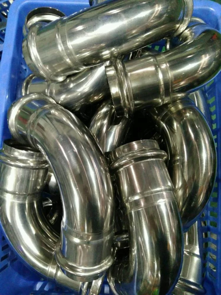 90 degree tube bending with plain end stainless steel crimp fittings