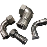 Factory Direct sales high quality Sanitary Pipe Fittings 90 Degree Long Radius female Elbow/Bend ss304/316l V profile