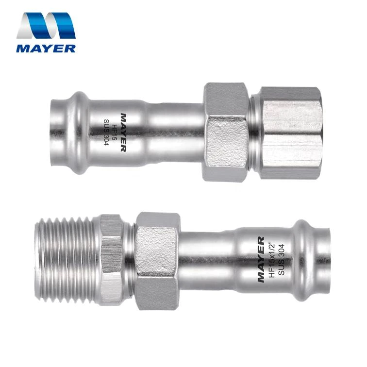 female adaptor joint with union nut stainless steel plomberie