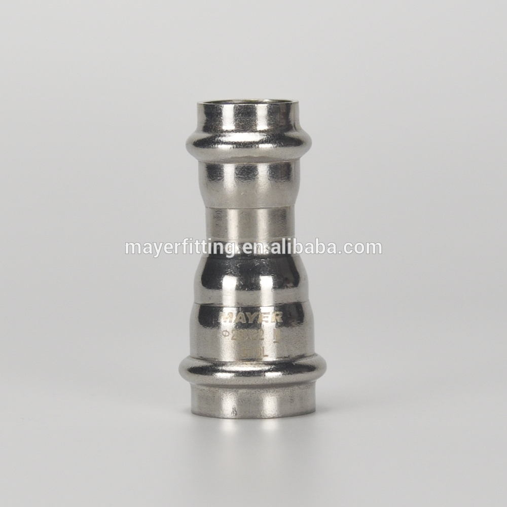 Good quality stainless steel press coupling reducer V type 28x22mm