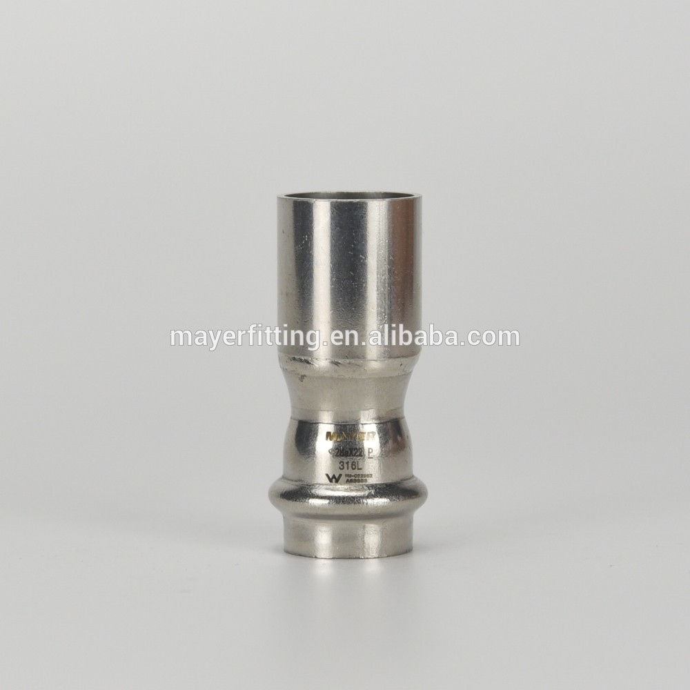 Stainless Press Fitting Plain End Reducer V Profile Coupling with Pipe end