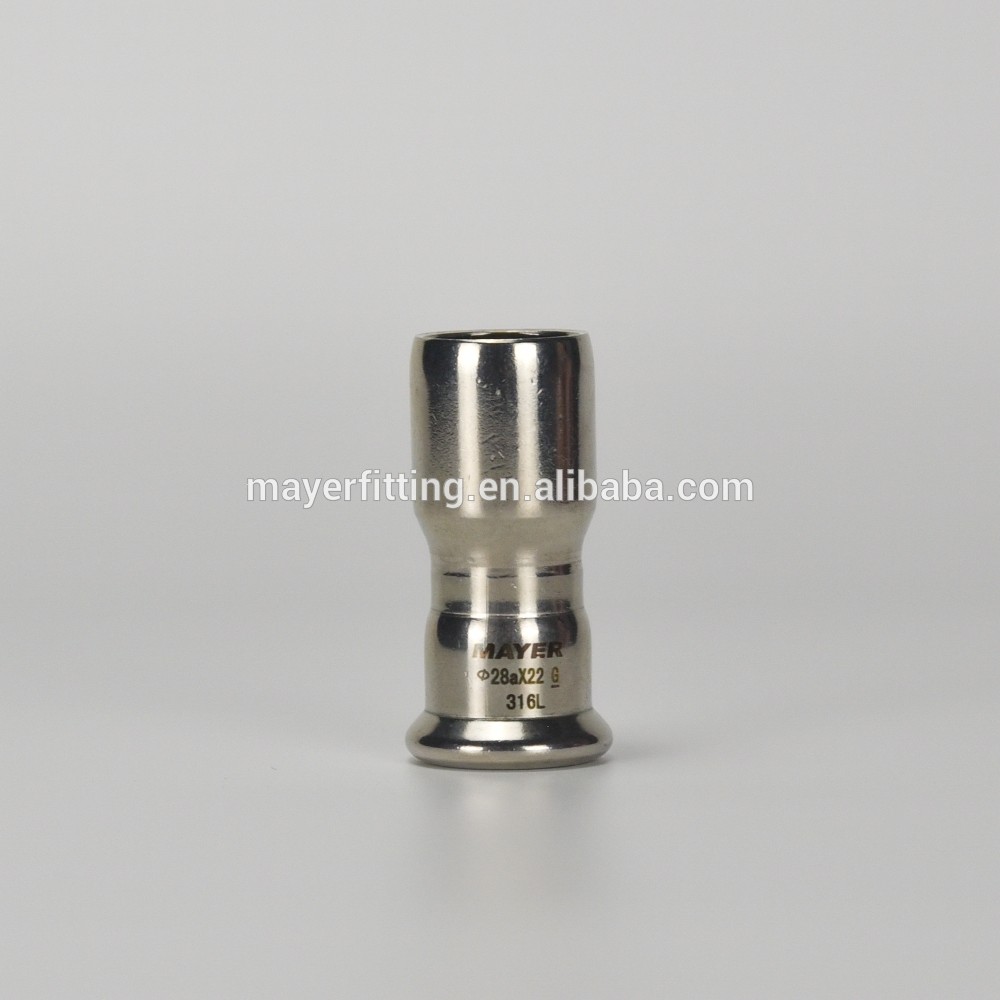 Stainless Press Fitting Plain End Reducer M Type Coupling 28x22mm