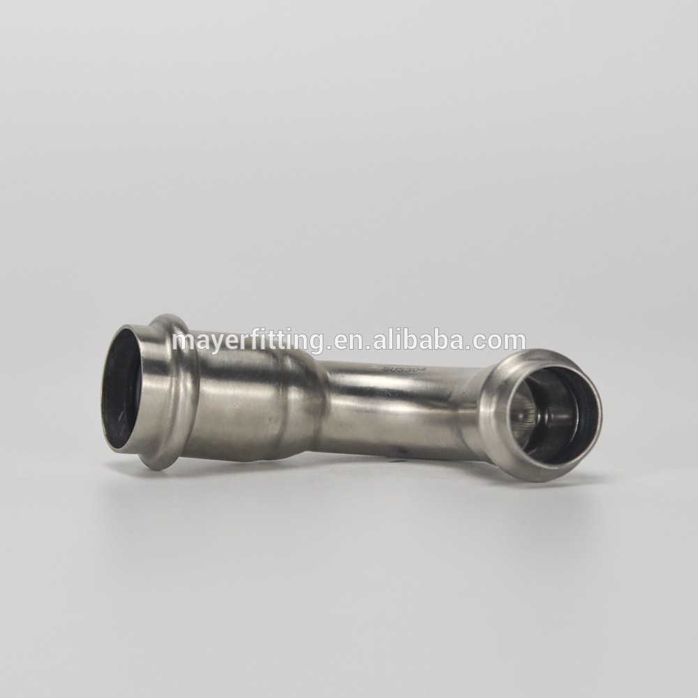 Stainless Steel V Type Press Pipe fitting Reducing ELbow 90 deg
