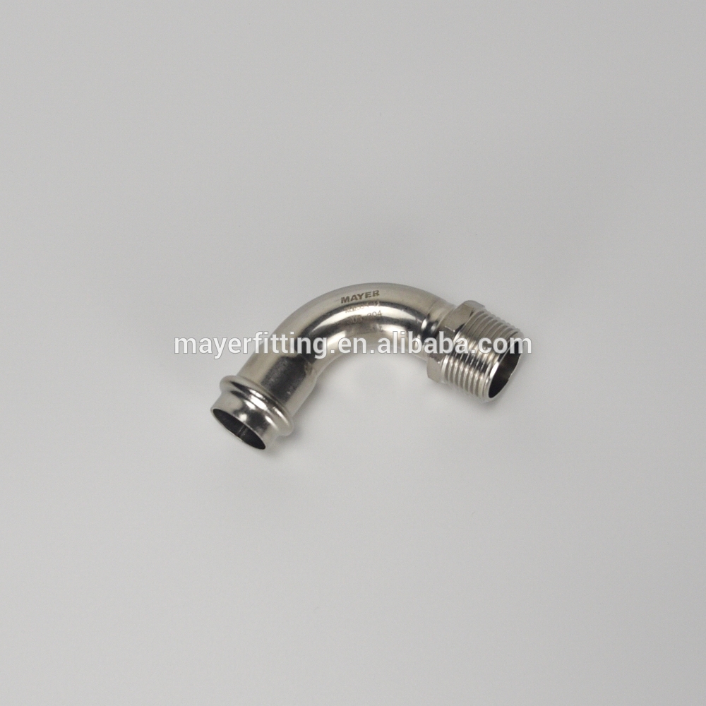 stainless press elbow 90 degree with male thread hydraulic fitting guangzhou