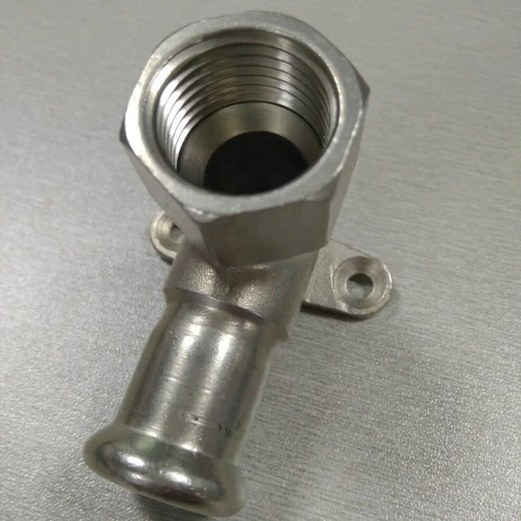 stainless steel short elbow 90 degree thread pipe fitting application on construction or potable water V profile