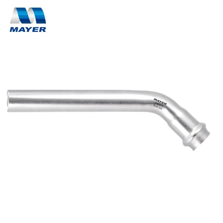 Water Stainless Pipe Fitting Plane End 45 degrees Bend V Profile with WRAS Approval