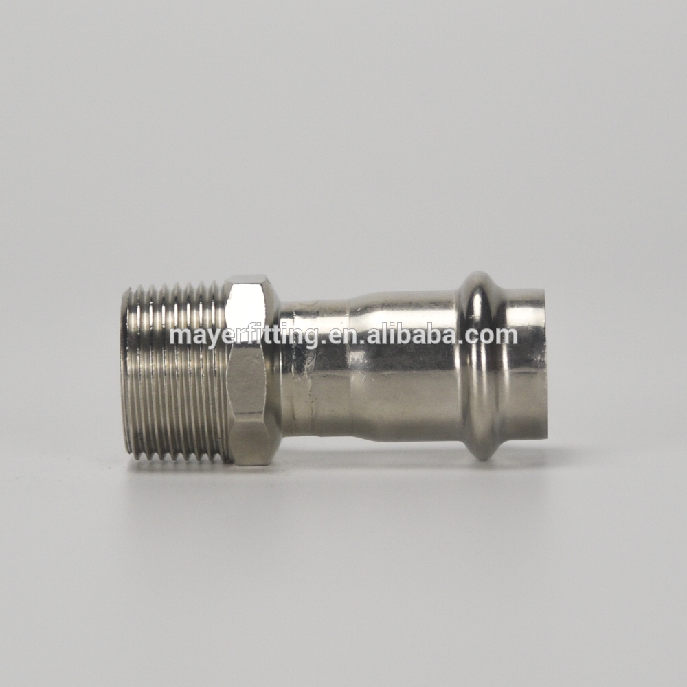 Stainless Steel Pipe Fitting Male Adaptor V Type DVGW Fitting for Solar System
