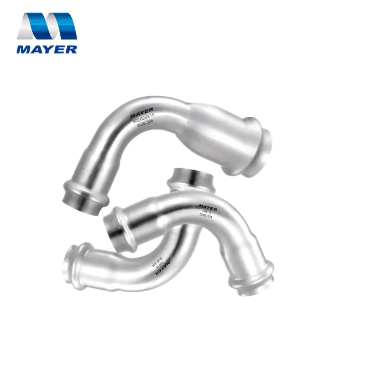 Stainless Steel Pipe Fitting Reducing Elbow 90 degree Press Bend for water and gas