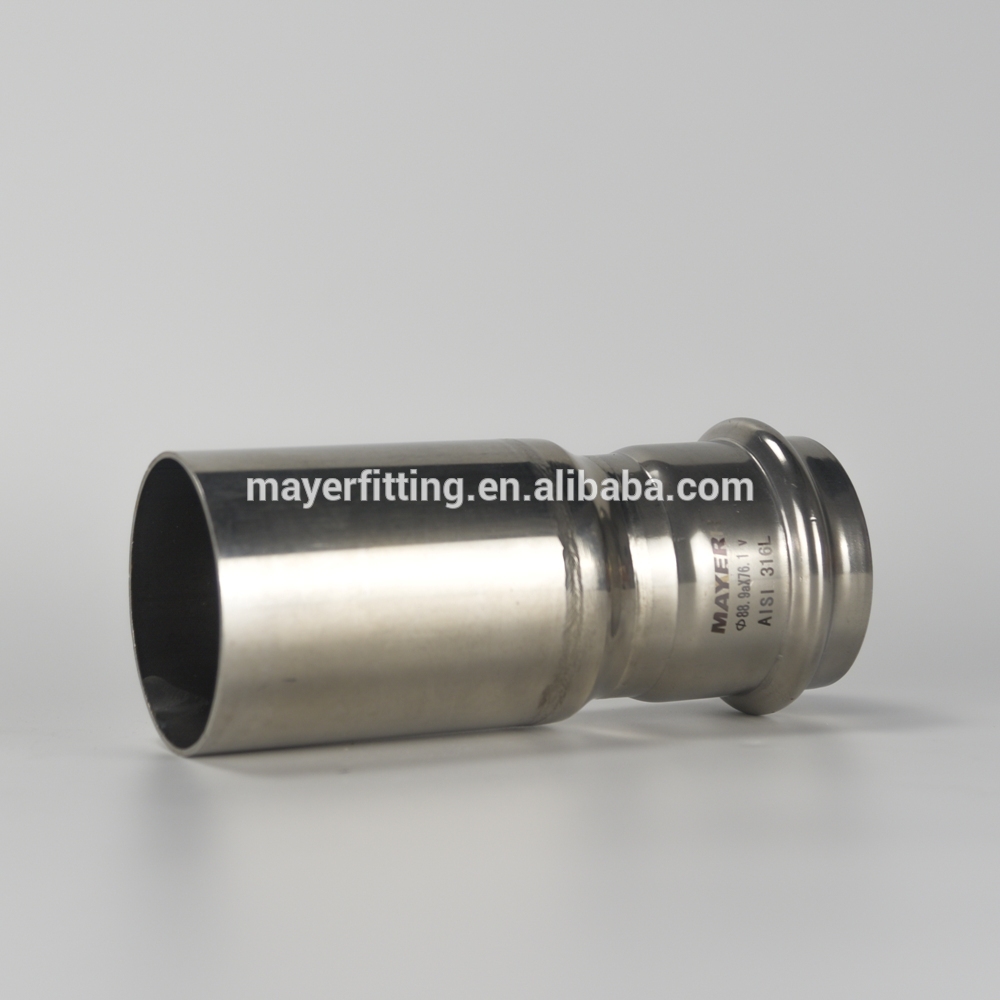 Stainless Press Fitting Plain End Reducer V Profile Coupling with Pipe end