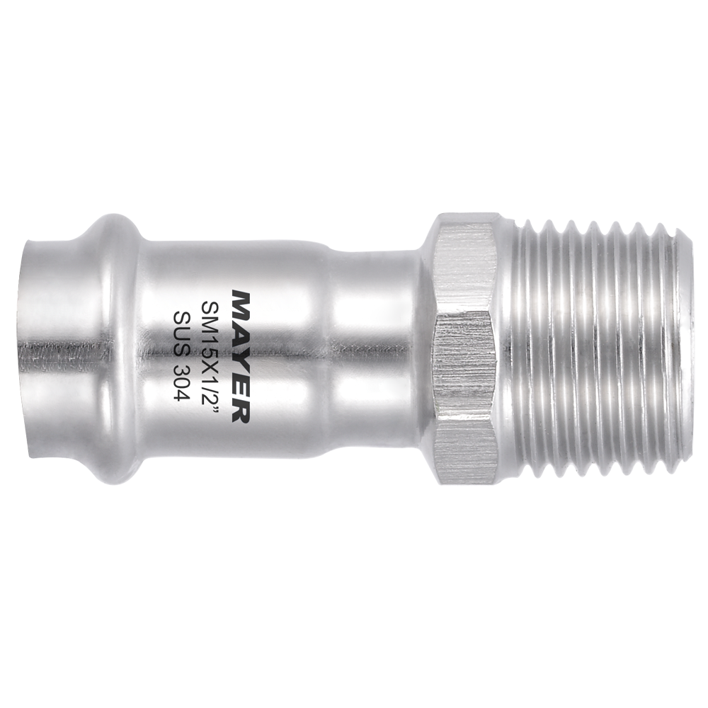 Stainless Steel Pipe Fitting Male Adaptor V Type DVGW Fitting for Solar System