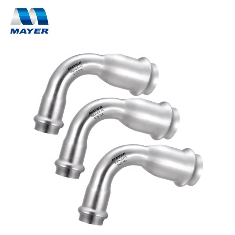 ss 304/316l 90 degree reducing elbow fitting for drinking water or plmbing material