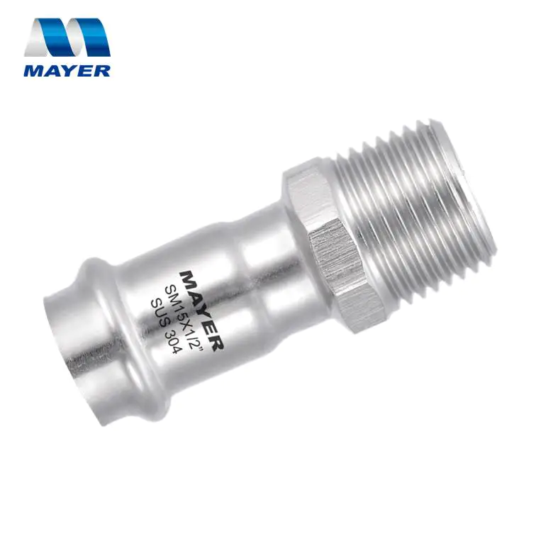 Stainless Steel Press Fitting Male Coupling V Profile