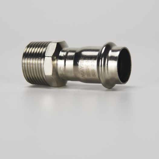 stainless steel press pipe fitting thread adaptor male thread 304/316L