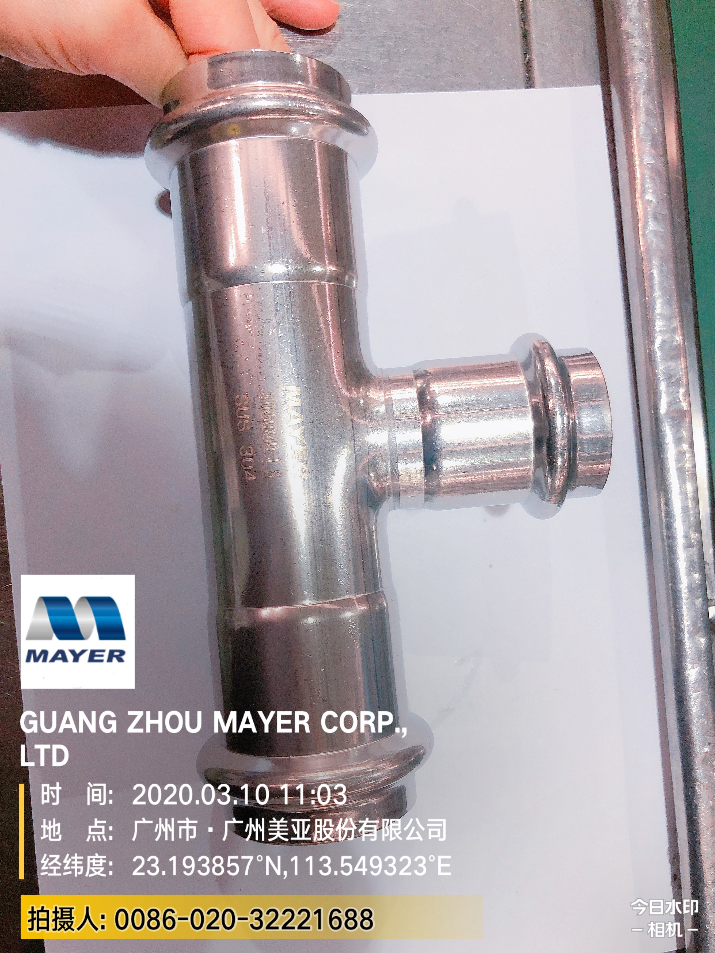 stainless steel tee fitting adaptor application on machinary and gas system
