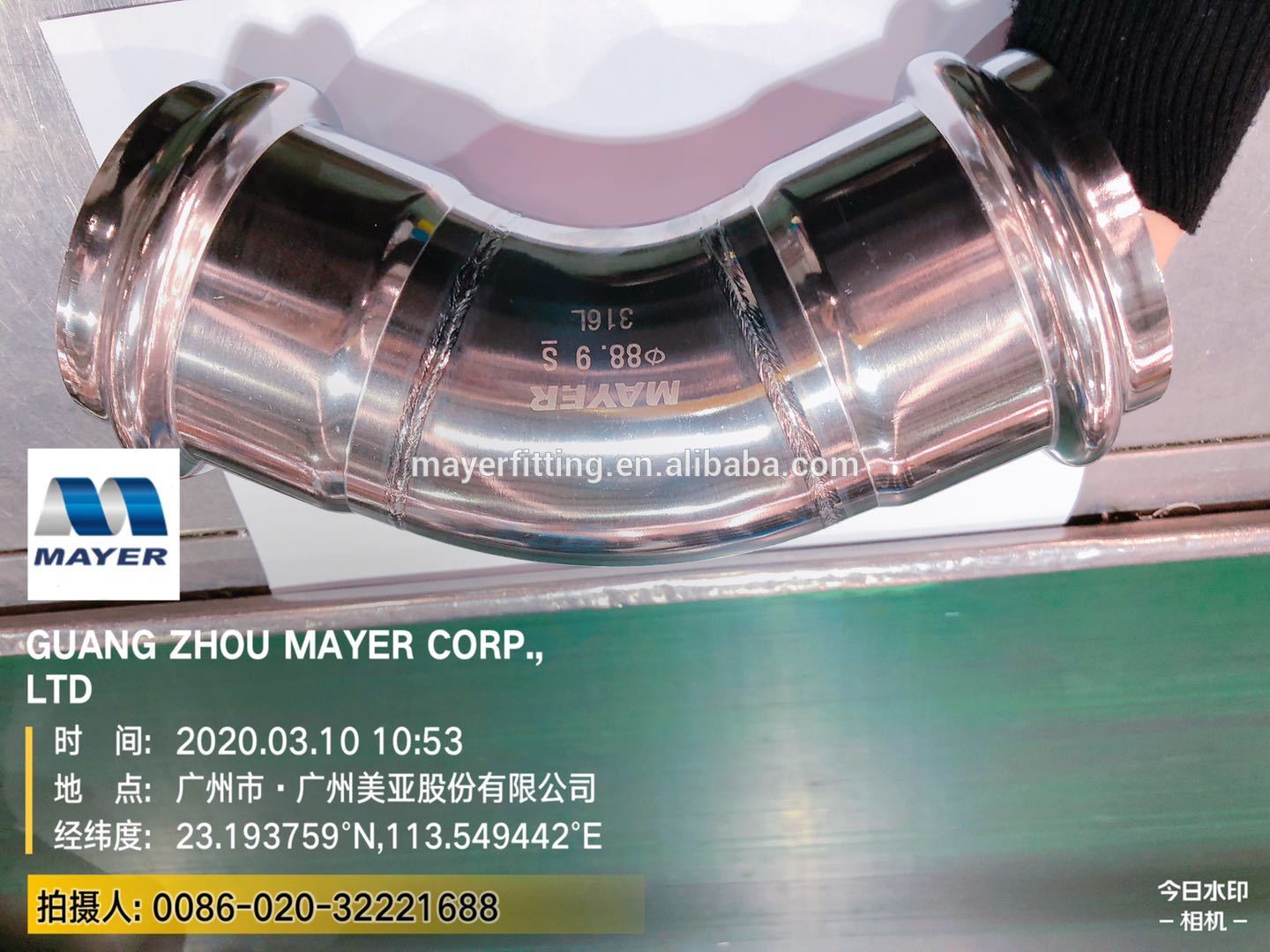 china factory direct sales 304/316l stainless steel fitting 45 degree elbow/bend V profile