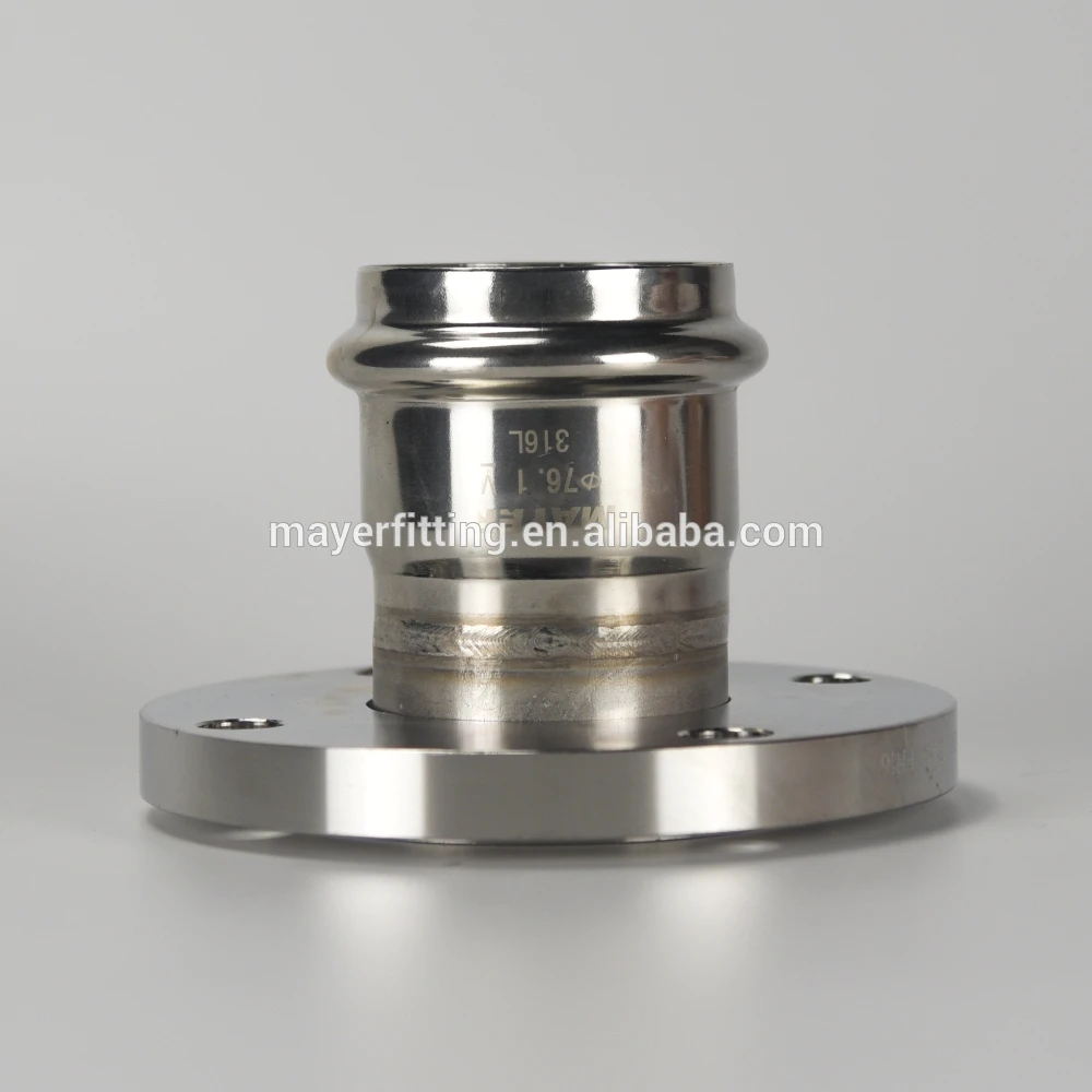 Stainless steel Flange Connector 304/316L with Press End PN16
