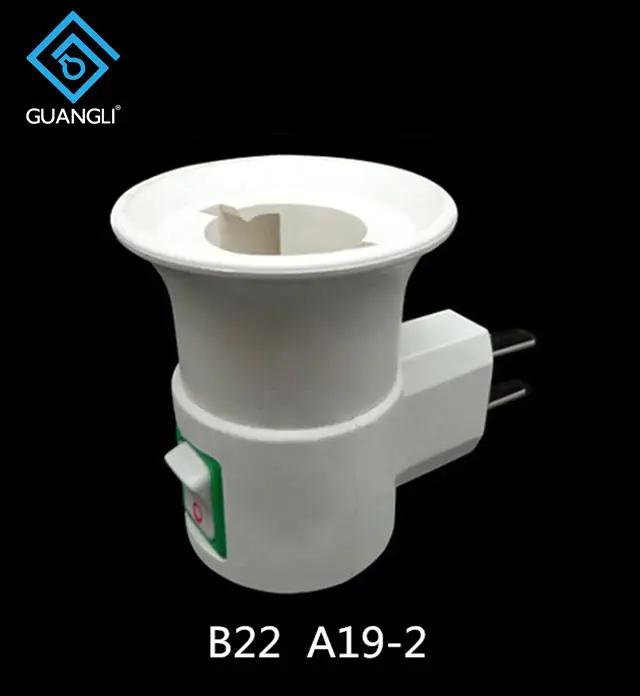 CE ROSH B22 with vertical flat Plug Light Bulb Lamp electrical plug socket Base Holder Adapter ConverterA19-2