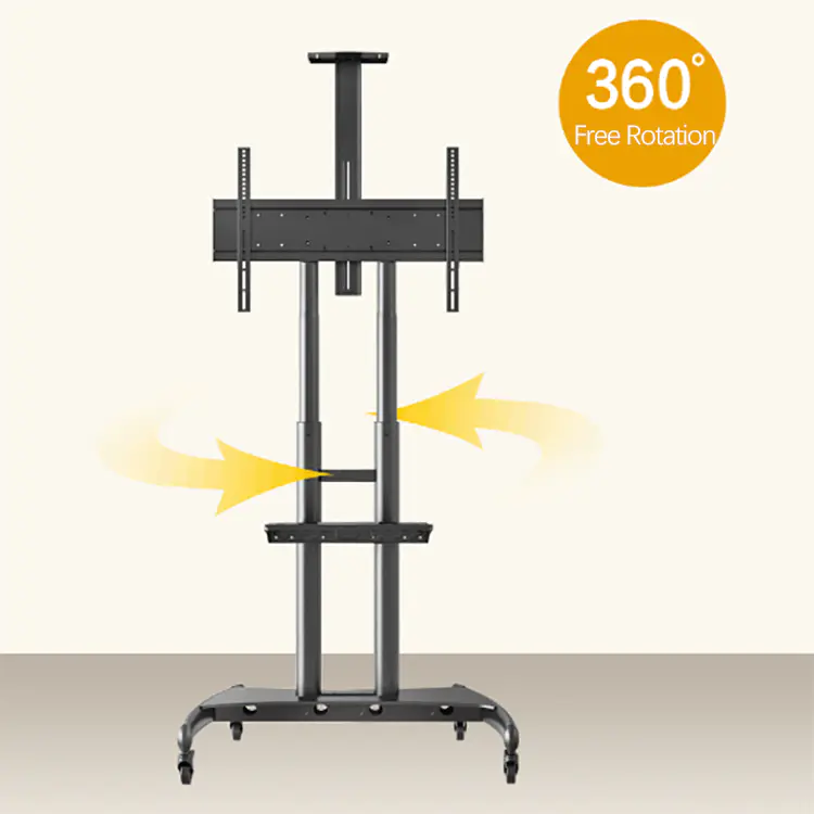 Floor Stand Interactive Carts Audio Visual Display Dumbbell Rack with Wheels for 55