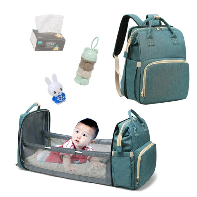 Hot Sale Multifunctional Waterproof Baby Bags Backpack Set Mummy Travel, Custom Diaper Baby Bag With Bed