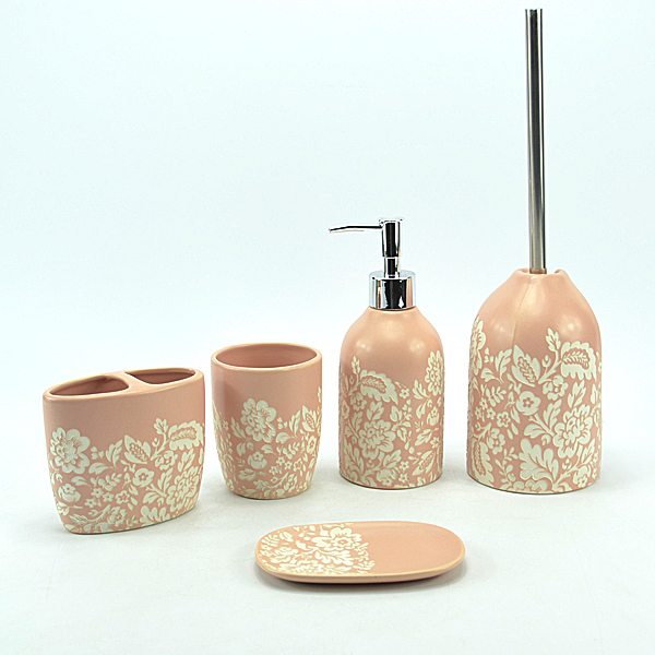 New Design Hotel Accessories Ceramic Beauty Bathroom Accessories Sets