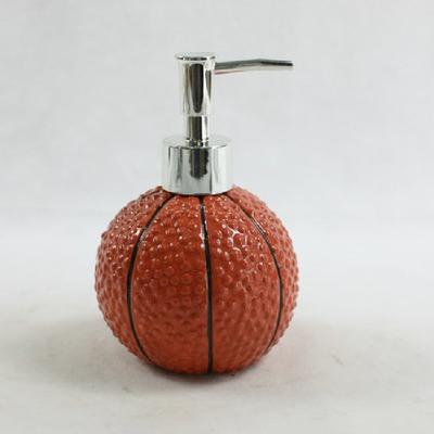 Ceramic Basketball Bathroom Liquid Soap Foam Pump Bottle Holder with Pump