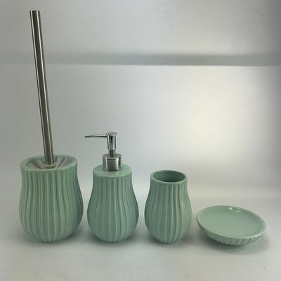 Elegant Blue Ceramic Hotel Bathroom Accessories Set