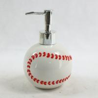 Ceramic Baseball Bathroom Liquid Hand Soap Foam Dispenser Plastic Bottle