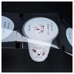 PP/plastic cup sealing printed / transparent film roll for drink cups cover