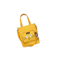 Cat Cute Canvas Shoulder Bag Ladies Large Capacity Handbags For Women 2020 Casual Solid Color Zipper Student Shopping Bag Tote