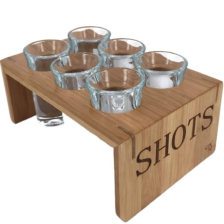 China factory direct sale wooden shot glass tray