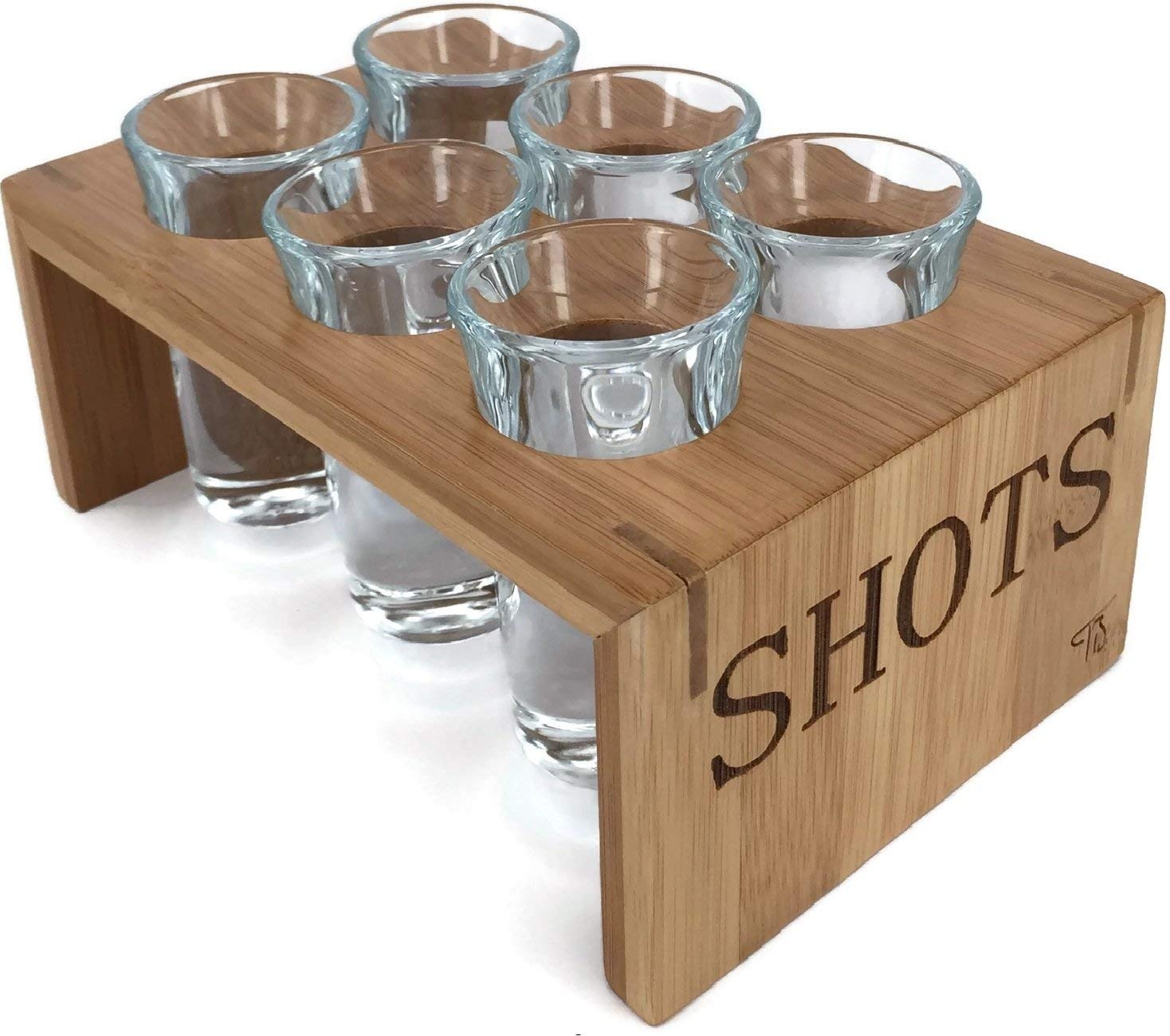 China top selling classical wooden shot glass tray with high quality
