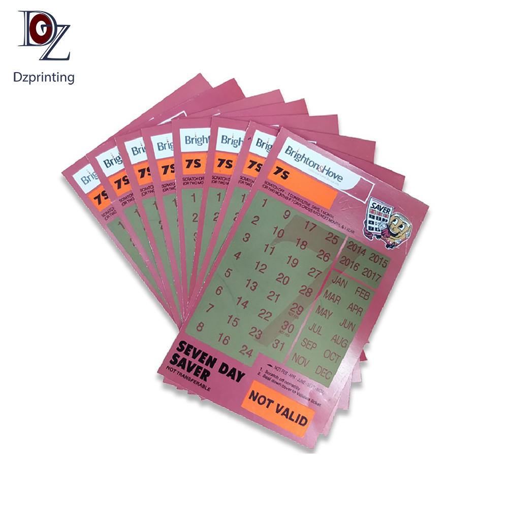 Custom Holographic Anti-Counterfeiting Scratch Off Lottery Tickets