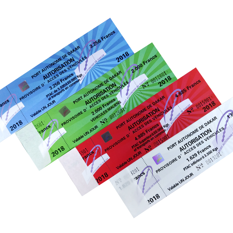 Custom Variable Data Hot Stamping Holographic Anti-counterfeiting Coupon Ticket