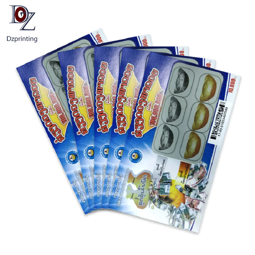 High Quality Lottery Scratch Tickets Lottery Game Card Roll Packing Scratch Cards