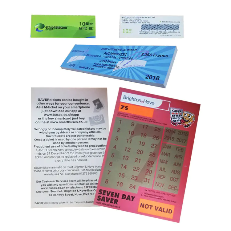 Printing Ticket Lottery Scratch Card Voucher Paper Scratch Off Card Adult Win Card Game Custom Scratch Off Lottery Tickets