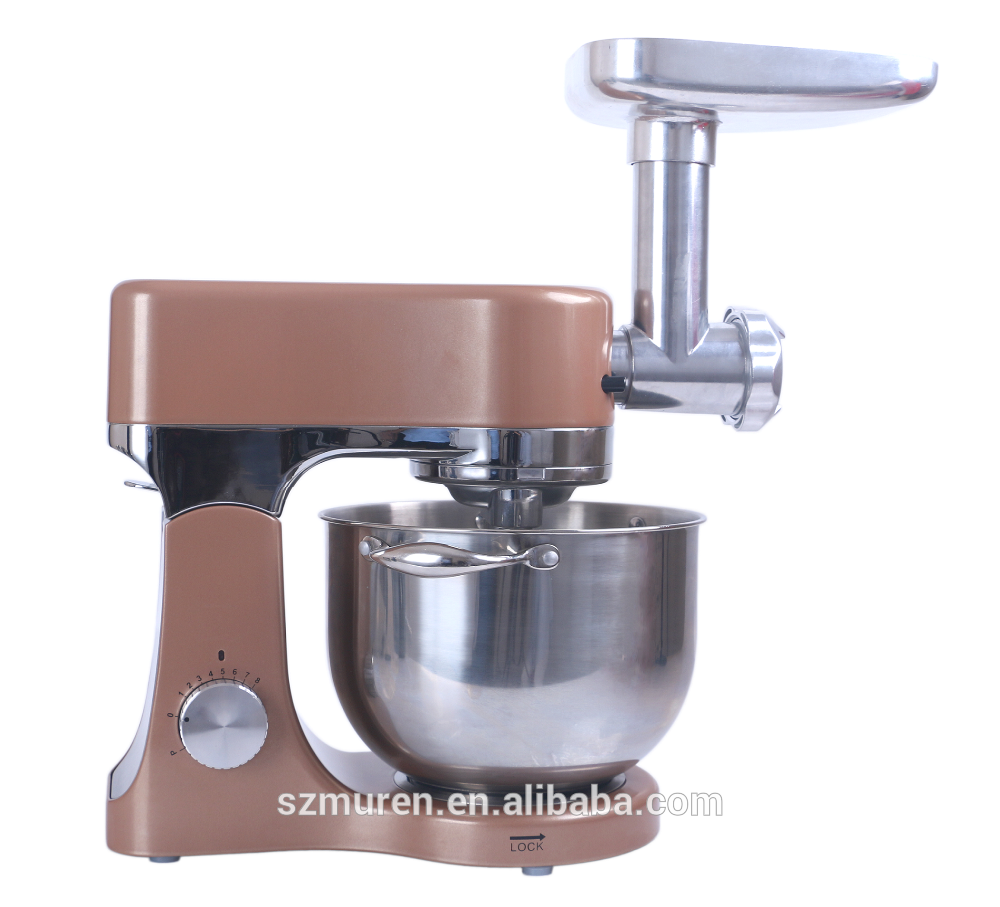 1200W dough kneading and meat grinding stand mixer with double dough hooks technology