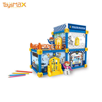 New arrival painting toys building DIY doodle house for kids