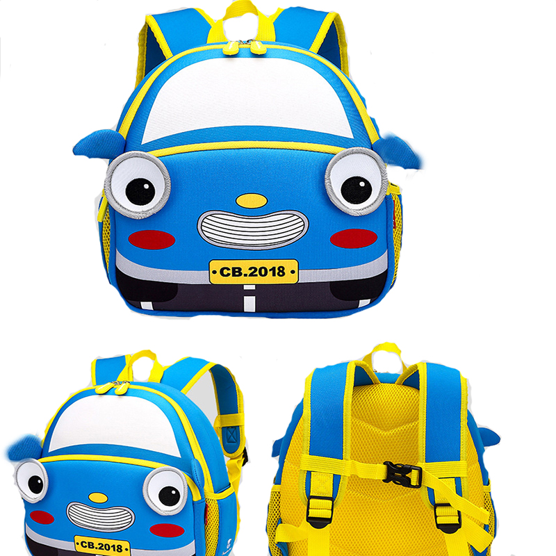 mochilas 3D Cartoon Car School Bags for 3-6 Years Old Kids Waterproof Children School Backpacks Girl Boys Schoolbag Bag mochila infantil