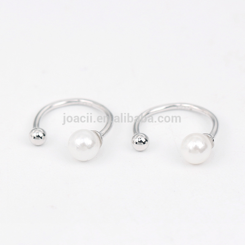 Joacii white gold plated earring with pearl design for women