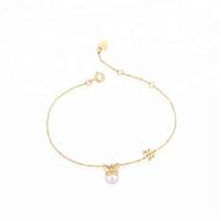 Joacii Women S925 Silver Freshwater Pearl Bracelets With 18K Gold Plated