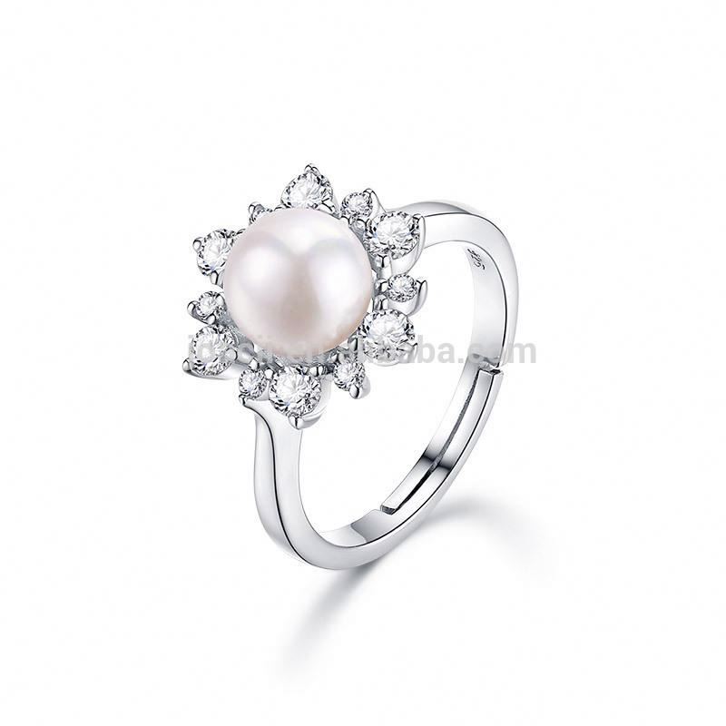 Joacii Women S925 Silver Jewelry High Quality Freshwater Pearl Engagement Ring With Bijoux Femme