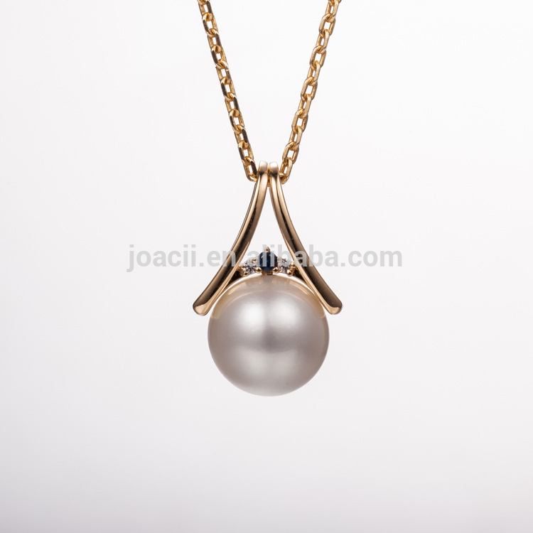 Gold Long Chain Real Fresh Water Pearl Necklace for Mother's Day